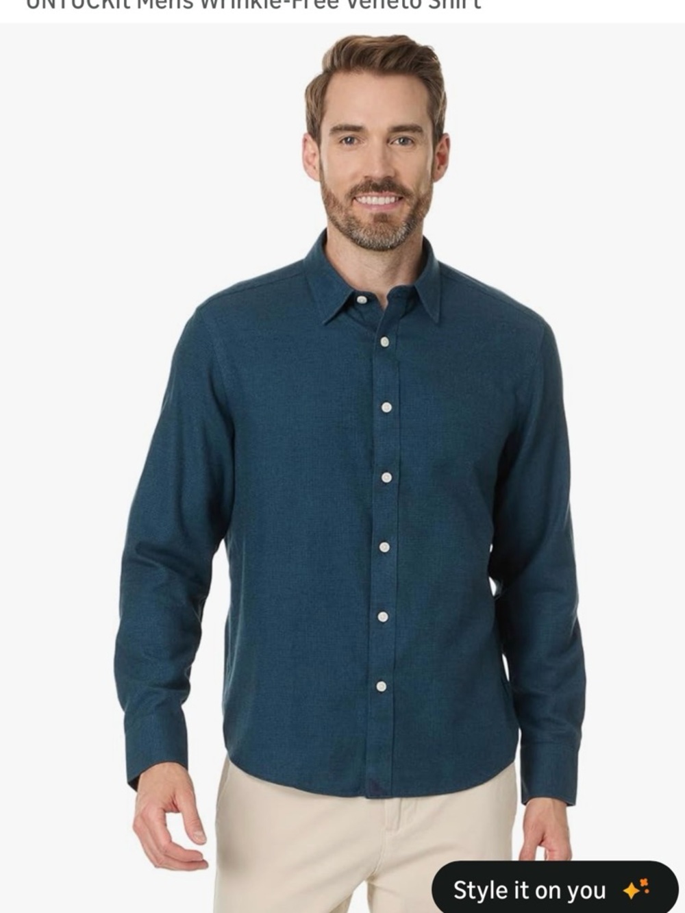 UNTUCKit Men's Slate Blue Casual Button-Down Shirt